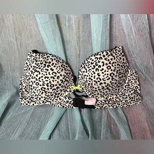 Victoria's Secret Leopard Print Bra with Black Accents